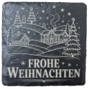 Schiefer Untersetzer 10 x 10 cm "Frohe Weihnachten"